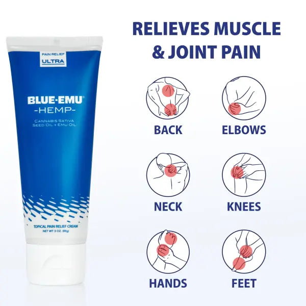 Blue-Emu Ultra Pain Relief Cream with Hemp for Arthritis, Muscles & Joints
